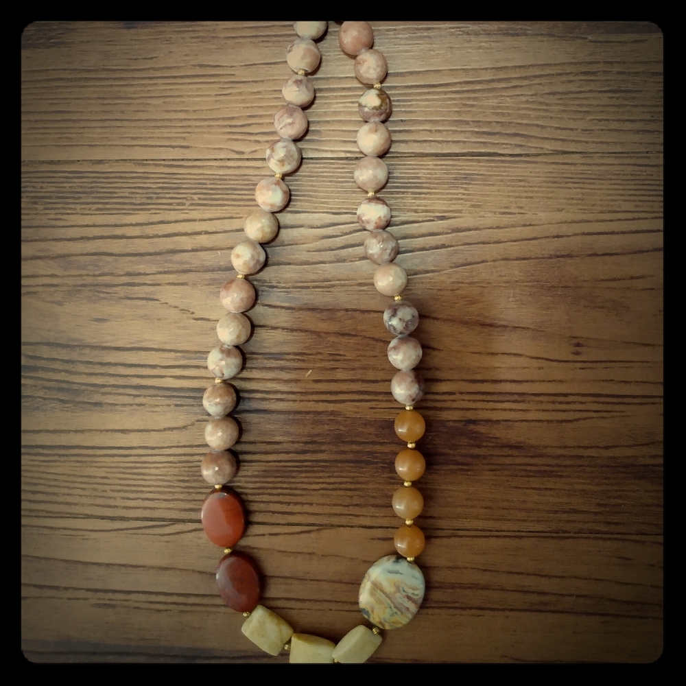 Handmade 12" Earthtone Necklace and Earring Set